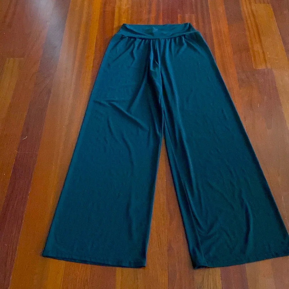 Black Wide Leg Pants for tall women. Sleek look 34” inseam - Picture 2 of 4